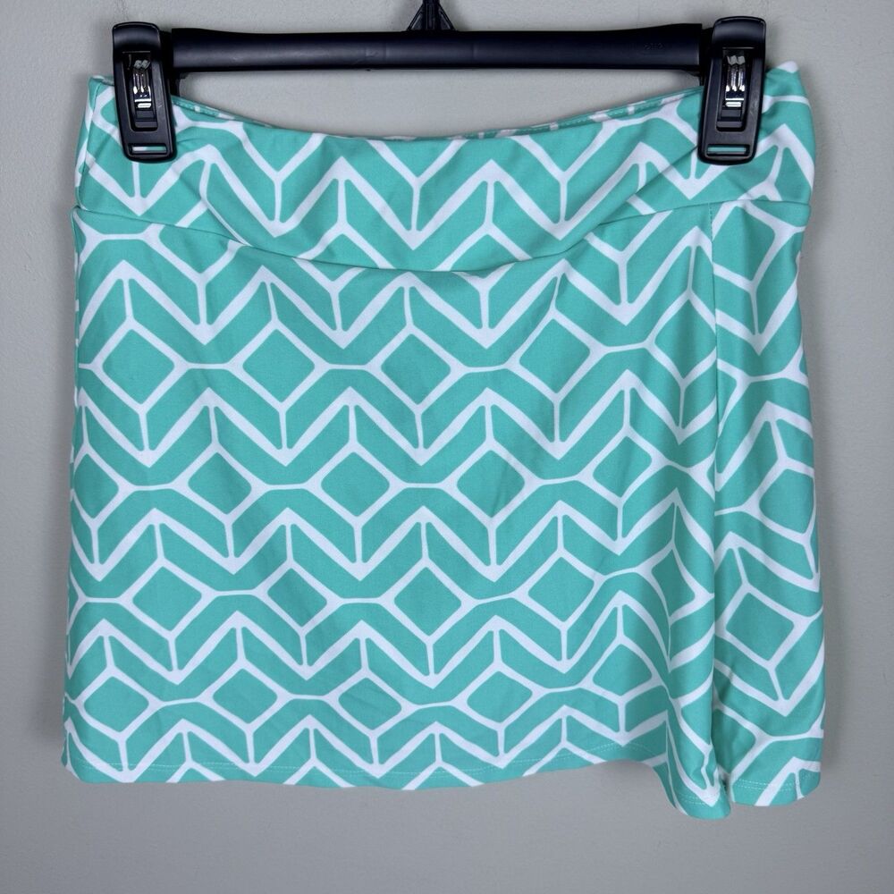 Jude Connally Skort Teal Green White  Size XS Tennis Built In Shorts Slit USA